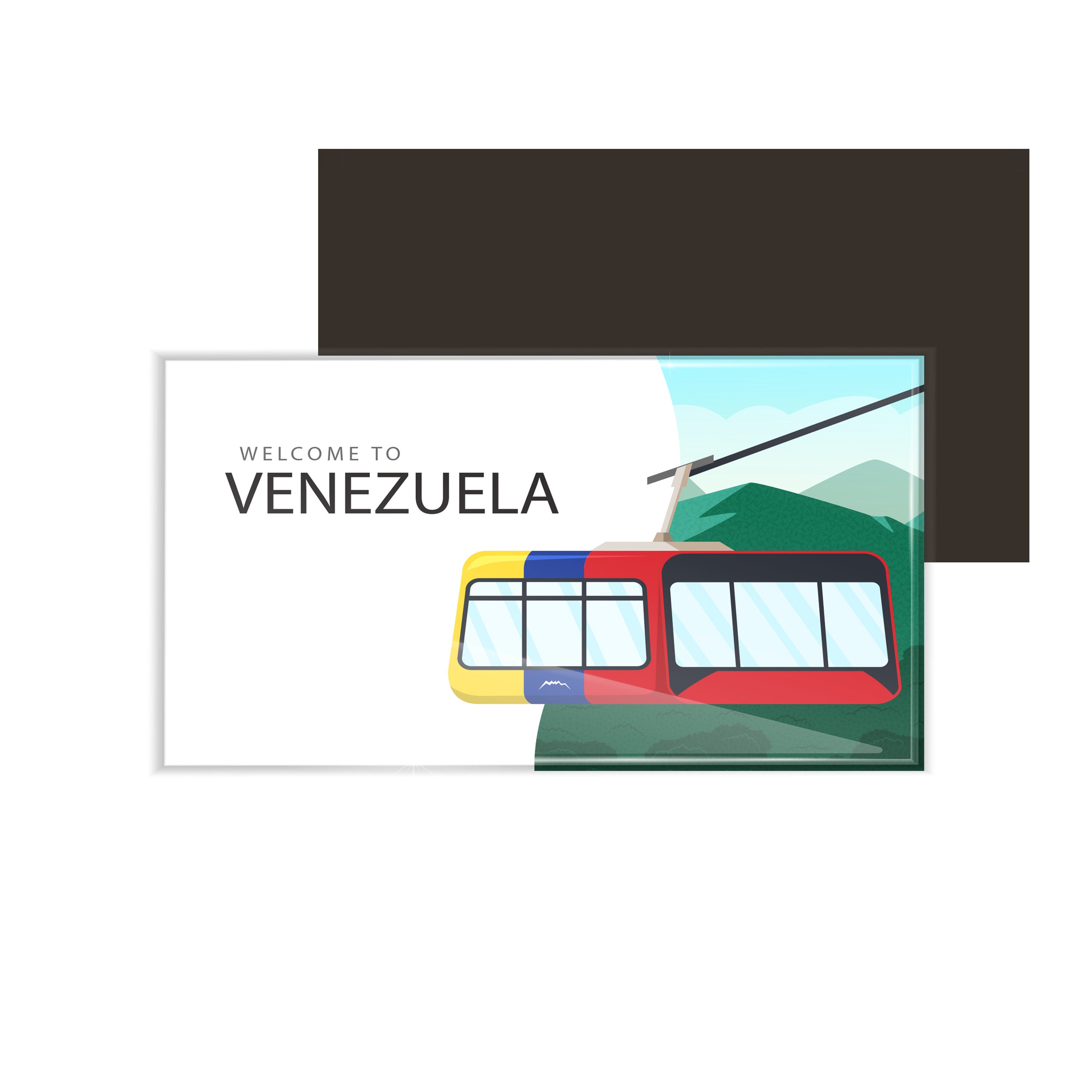 dhcrafts Fridge Magnet Rectangle Acrylic Glass (8.6 x 5.4 cm) Multicolor Travel Venezuela D2 Design Pack of 1